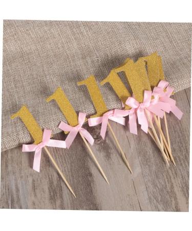 Gadpiparty 10 Pcs First Birthday Wedding Fondant Topper Baby Shower 1st Birthday 1 Year One Year Old Birthday Cake Picks Stick Glitter Cupcake Picks Cakes Cake Topper Insert Card Number - Buy Online on GoSupps.com