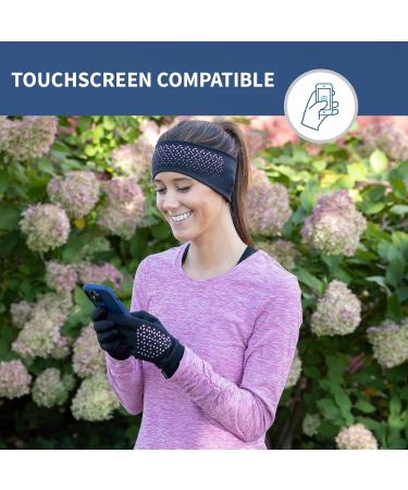 TrailHeads Lightweight Running Gloves with Touchscreen | The Elements Black/Pink Reflective - Perfect for International Shipping - Buy Online on GoSupps.com