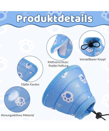 Fanshionstide Adjustable Anti-Trimming Cat Collar - Soft Protective Collar for Cats & Puppies Post-Surgery (M Blue) - Buy Online on GoSupps.com