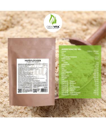 Buy GreatVita Yeast Flakes 800g - Premium Vegan Nutritional Yeast with Extra Vitamins | 100% Pure & Gluten-Free - Buy Online on GoSupps.com