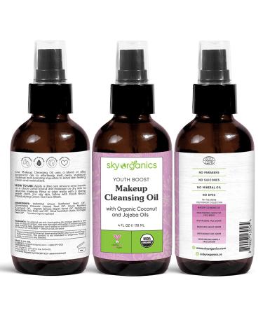 Sky Organics Youth Boost Cleansing Oil 4 fl oz â€“ Hydrating Makeup Remover - Buy Online on GoSupps.com