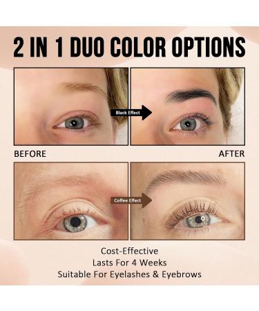 Lomansa Lash Tint Black and Coffee Eyelash Dye Eyebrow Tint Achieve Voluminous Coloring with Complete Tools DIY Use at Home & Salon Supplies Black Coffee - Buy Online on GoSupps.com