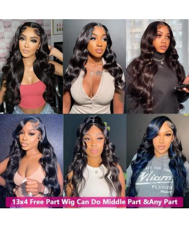 FII 13x4 Lace Front Human Hair Wig 22 Inch | Pre Plucked with Baby Hair | 180% Density | HD Transparent Lace | Natural Black Body Wave | Glueless Wig for Black Women - Buy Online on GoSupps.com