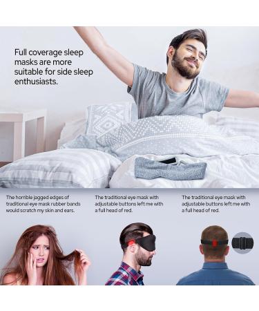 100% Handmade Cotton Sleep Mask - Adjustable Blackout Eye Mask for Side Sleepers | Soft Cooling Covers for Men & Women | Perfect for All Head Sizes - Gray - Buy Online on GoSupps.com