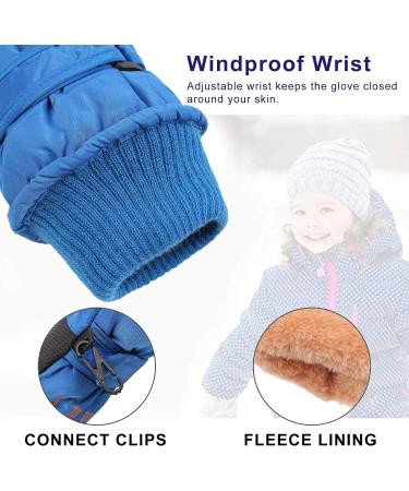 XIAOHAWANG Kids Ski Gloves | Waterproof Dinosaur Mittens for Boys & Girls | Royal Blue | Ages 2-8 - Buy Online on GoSupps.com