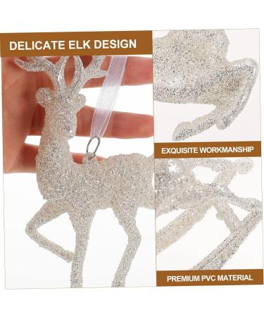 HOMSFOU 20 Pcs Christmas Elk Pendant Antler Window Hanging Xmas Gifts Glass Clear Ornaments Clear Glass Christmas Elk Hanging Ornament Hanging Bells Decoration Supplies Pvc The Tree As Shownx5pcs 15X8CMx5pcs - Buy Online on GoSupps.com