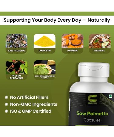 CHARMSVEDA Saw Palmetto Capsules with Quercetin Pygeum & Turmeric Support Heart Health Overall Wellness & Immune Support* 60 Vegan Capsules - Buy Online on GoSupps.com