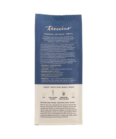 Teeccino Dark Chocolate Herbal Coffee - Caffeine Free Prebiotic Dark Roast 10 oz - Buy Online on GoSupps.com