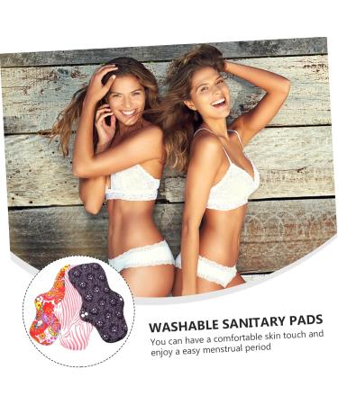Clispeed 9-Piece Reusable Menstrual Inserts - Charcoal Bamboo Washable Period Pads in Various Colors - Buy Online on GoSupps.com