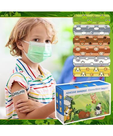Kids Cartoon Bandages: 360 Pcs Cute Animal Adhesive Children Bandages - Waterproof, Flexible & Breathable for Cuts, Scrapes, Burns - Bulk Pack - Buy Online on GoSupps.com