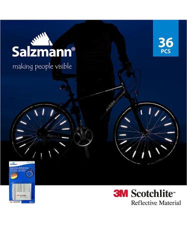 Salzmann Hi Vis Bicycle Spoke Reflectors - Set of 36pcs | 3M Scotchlite Reflective Material - Buy Online on GoSupps.com
