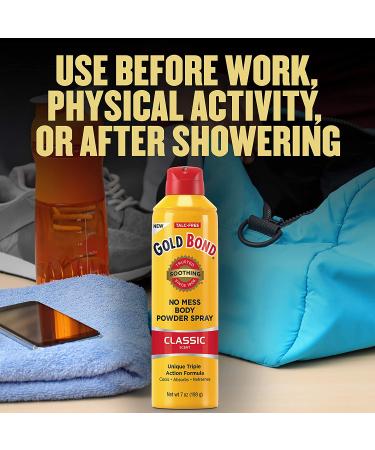 Gold Bond No Mess Talc-Free Body Powder Spray 7 oz. - Classic Scent - Buy Online on GoSupps.com