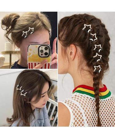 25 Pieces Star Hair Clips 2000s Y2K Accessories Silver Hair Barrettes Non-Slip Star Snap Hair Pins for Girls Women - Buy Online on GoSupps.com