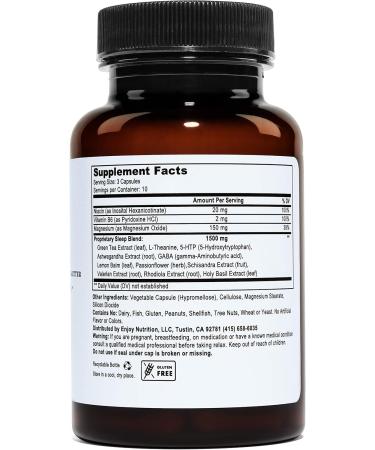 Relax - Natural Sleep Support Supplement with GABA L-Theanine & Valerian Root | 30 Vegetarian Capsules for Calm & Relaxation - Buy Online on GoSupps.com