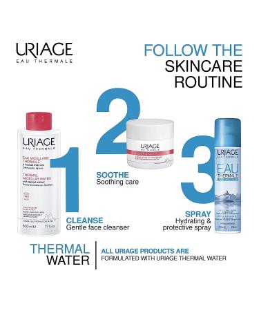 URIAGE Thermal Micellar Water 17 fl.oz. | Gentle Makeup Remover for Sensitive Skin | Oil-free Cleansing Care | Soothes and Removes Dirt and Makeup - Buy Online on GoSupps.com