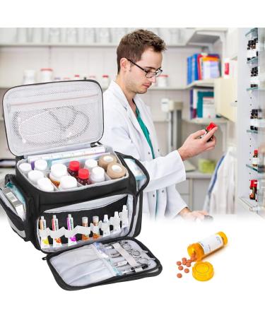 Jamiukro First Aid Bag - Emergency Medical Bag for Nurses & Home Care | Travel Storage & Pill Bottle Organizer - Black - Buy Online on GoSupps.com
