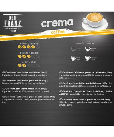 Buy Der-Franz Crema Whole Bean Coffee - 3x500g Pack | International Shipping Available - Buy Online on GoSupps.com