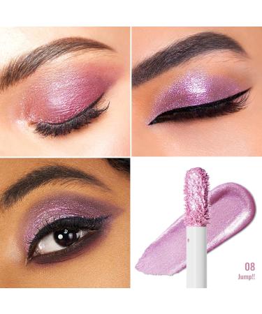 Oulac Liquid Glitter Eyeshadow Shimmer Eyeshadow Metallic Purple Eyeshadow Liquid Eyeliner with Fine Sparkle Blendable Sparkly Eye Make-up Crease Resisatnt Non-Greasy Vegan 5.4g Jump!! (08) - Buy Online on GoSupps.com