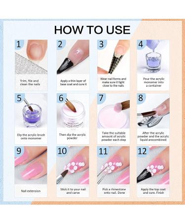 Morovan Acrylic Powder Set - 12 Colors for Nail Extension and Carving - Buy Online on GoSupps.com