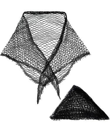 2 Pieces Cotton Triangle Hair Net for Rollers, Women Hair Net Mesh Hair Net Sleeping Crochet Hair Net Women Sleep Net Triangular Hair Setting Net for Sleeping, Black, 35 x 35 x 57 Inches - Buy Online on GoSupps.com
