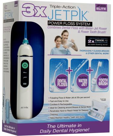 Jetpik JP210 Elite Rechargeable Portable Water Flosser & Sonic Toothbrush | Cordless Dental Care for Home & Travel - Buy Online on GoSupps.com