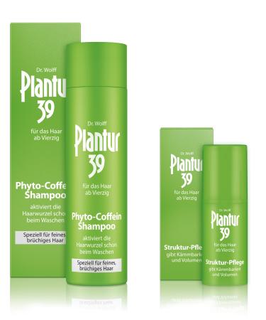 Plantur 39 Plantur 39 Phyto-Coffein Shampoo for Fine and Brittle Hair 250 ml & Structural Care for Detangling and Volume 30 ml - Shampoo against Hair Loss | Structural Hair Care