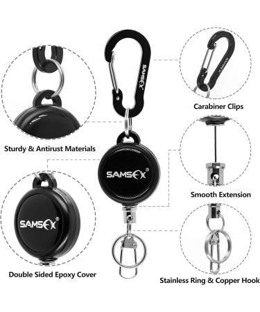 SAMSFX Fly Fishing Zinger Retractor Combo Pack - 3pcs Assortment with Carabiner and Retractors for Anglers Vest Tool Gear - 24 Nylon Cord - Buy Online on GoSupps.com