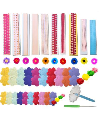 Woohome 143 PCS Paper Quilling Strips Flower Design Set Quilling Flowers Paper Handmade Flower Design Paper Art Quilling for Crafts  Home Decoration
