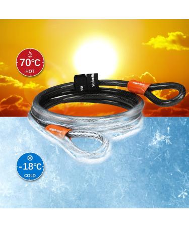 Valuemax 2m Safety Loop Cable - Plastic Coated Steel Cable for Bicycle Motorcycle & eBike | 12mm Thick Black - Secure Your Ride! - Buy Online on GoSupps.com
