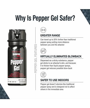 SABRE Tactical Pepper Gel With Belt Holster For Easy Carry, Maximum Police Strength OC Spray, Quick Access Flip Top Safety, Tactical Design For Security Professionals, 18 Bursts, 18-Foot Range - Buy Online on GoSupps.com