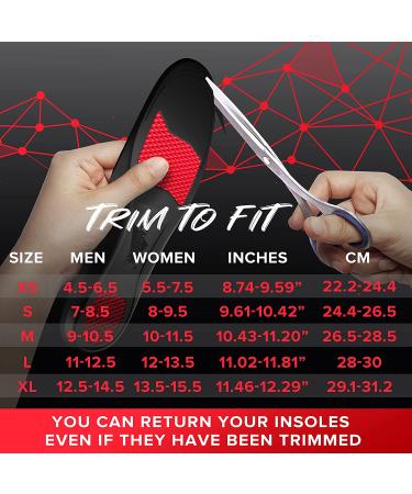 2022 Premium Anti-Fatigue High Arch Support Insoles | Relief Plantar Fasciitis & Foot Pain | Men 9-10.5/Women | Black M - Buy Online on GoSupps.com