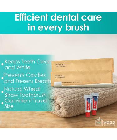 Kraft Paper Dental Kit - Eco-Friendly Wheat Straw Toothbrush & Colgate Toothpaste | Dental Care Set (25 - Buy Online on GoSupps.com