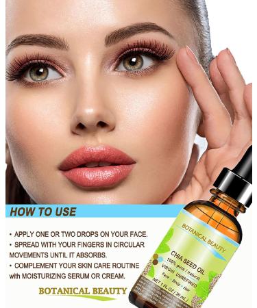 Buy 100% Pure Chia Seed Oil - Natural Virgin Unrefined Cold-Pressed Carrier Oil for Face Skin Hair & Nails | 10 ml by Botanical Beauty - Buy Online on GoSupps.com