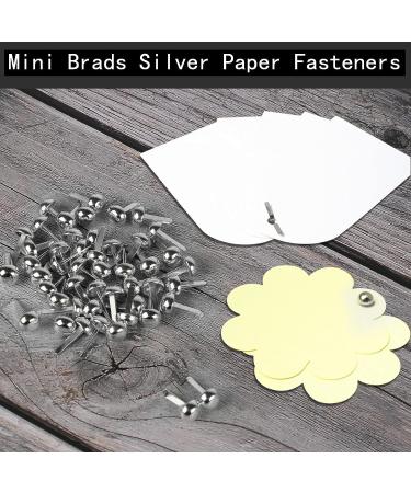 Harapu 100 PCS Mini Brads Silver Paper Fasteners  Round Brass Metal Brads for Art Crafting  Decorative Scrapbooking DIY  8x15mm (Silver) - Buy Online on GoSupps.com