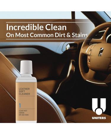 UNITERS Leather Care Kit - 2 Pack Cleaner & Protection Cream for Furniture, Sofa, Car Seat, Handbag, Wallets & Jackets - Stain & Dirt Remover - 150 ml Bottles - Buy Online on GoSupps.com