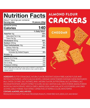 HighKey Cheddar Cheese & Sea Salt Almond Flour Crackers - Gluten Free Keto Snacks with Low Carb & Sugar Free Protein Crisps - Healthy Diet & Diabetic Friendly - Buy Online on GoSupps.com