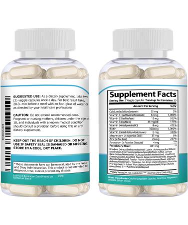 Anxiet-EZ | Natural Vegan Mood Support Supplement with Ashwagandha, Rhodiola & Lemon Balm | 60ct - Buy Online on GoSupps.com