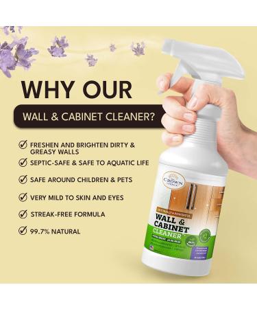 Natural Wall Cleaner Spray - 24oz Lavender Stain Remover for Painted Walls Ceilings Cabinets & More - Effective Dirt Dust Odor & Grease Remover - Multipurpose Cleaning Solution - Buy Online on GoSupps.com