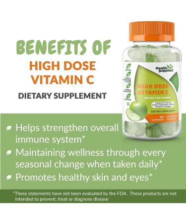 Vitamin C Immune Plus Support Booster Gummies | Daily Dietary Supplement | Natural Yummy Sour Apple Flavor Gummy | Vegan Plant Based Pectin - for Adult Men Woman Teens & Kids 1 - Buy Online on GoSupps.com
