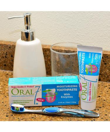 Oral7 Dry Mouth Toothpaste with Enzymes & Xylitol | Moisturizing, Whitening, & Gum Health | 2.5oz - Buy Online on GoSupps.com
