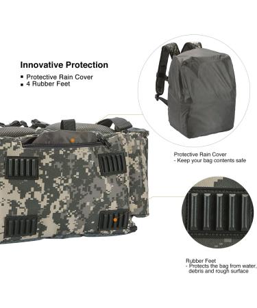 Piscifun Fishing Tackle Backpack - Large Waterproof Storage Bag with 4 Trays and Rain Cover | 4 Tackle Boxes Included (Khaki/Black/Camouflage) - Digital Camo - Buy Online on GoSupps.com