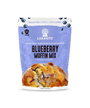 Lakanto Sugar Free Blueberry Muffin Mix - Naturally Flavored, Sweetened with Monk Fruit Sweetener, Keto Diet Friendly, 3 Net Carbs, Gluten Free, Breakfast Food, Delicious, Easy to Make (12 Servings)