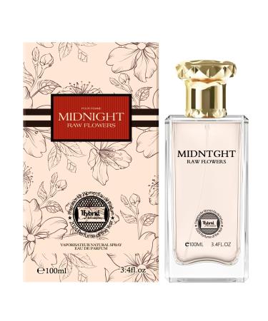 Hybrid & Company Women Midnight Raw Flowers Pour Femme Eau De Parfum Vaporisateur Natural Spray 3.4 Fl Oz Blazing Rose