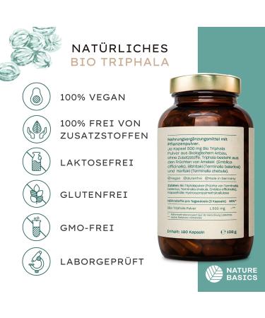 Buy Bio Triphala - 180 High Dose Capsules | 1500 mg Daily | Vegan & Sustainable Ayurveda Supplement - Buy Online on GoSupps.com