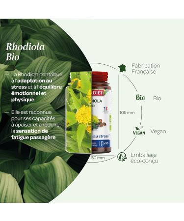 SUPERDIET - Organic RHODIOLA - Stress resistance Emotional balance - Herbal medicine - Made in France - 90 Capsules - Buy Online on GoSupps.com