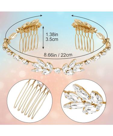 OIIKI Bridal Crystal Rhinestone Hair Combs - Sparkling Wedding Hair Piece for Women & Girls (Gold/Silver) - Buy Online on GoSupps.com