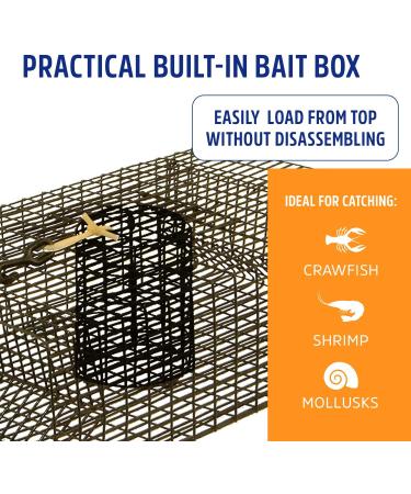 Protoco CT18R 11x18 Mesh Crawfish and Shrimp Trap - Freshwater & Saltwater Cage Style Fishing - Black - Buy Online on GoSupps.com
