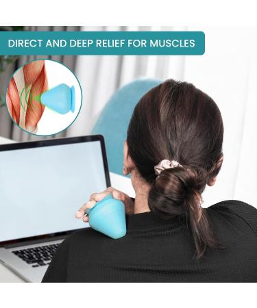 Belle Vous Blue Trigger Point Self-Massage Device | Handheld Relief for Neck Shoulder Back & Full Body Trigger Point Therapy - Buy Online on GoSupps.com