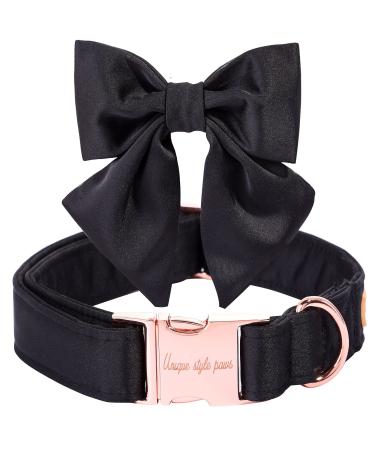 Unique Style Paws Silk-Black Color Dog Halison Conductible Dwarable Dog Halison With Bail Wedding Fly Hedge Hall Band For X Small Puppies and Cats XS Black