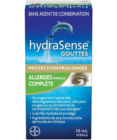 hydraSense Allergy Complete Eye Drops - Preservative Free Drops For Dry Eyes And Eye Allergy Symptoms Fast Relief Of Itchy Watery Red Eyes Naturally Sourced Can Use With Contacts 10mL - Buy Online on GoSupps.com